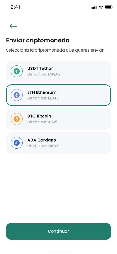 Enviar criptomoneda