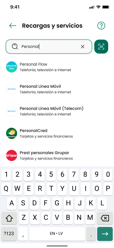 Búsqueda de servicio