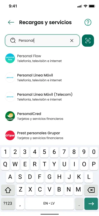 Búsqueda de servicio